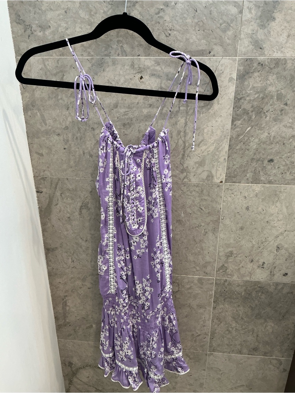 Sunday Lavender Floral Tie-Shoulder Chemise
